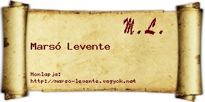Marsó Levente névjegykártya